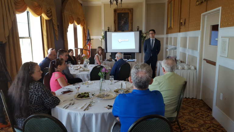 Brian Sinote from UP Health System giving his presentation to the Marquette West Rotary Club
